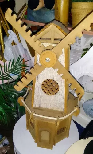 Peça decoração jardim casa sala área Moinho artesanal 