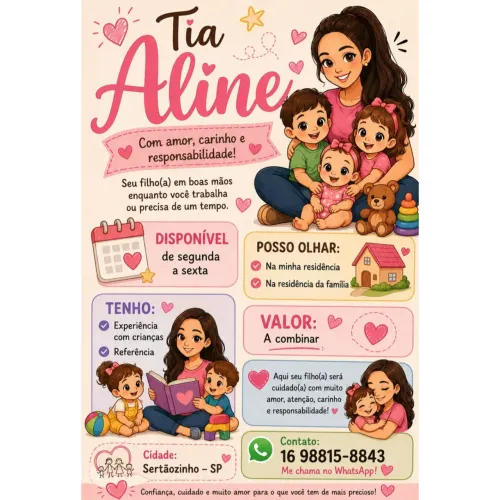 Disponível para Trabalhar como Babá