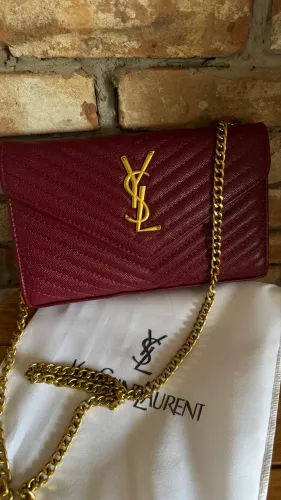 bolsa ysl cassandre envelope vinho