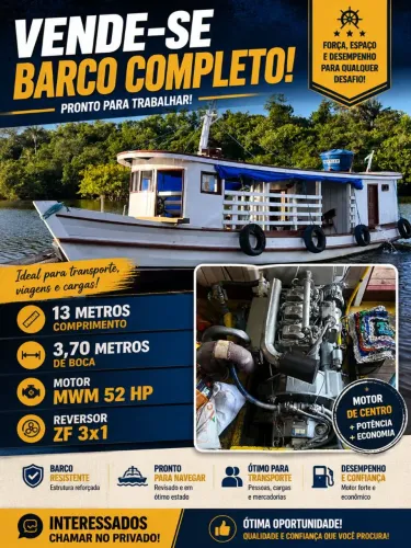 Vende-se barco completo