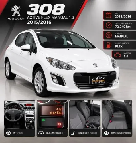 Peugeot 308 Active 1.6 Flex 16V 5P Mec. 2015