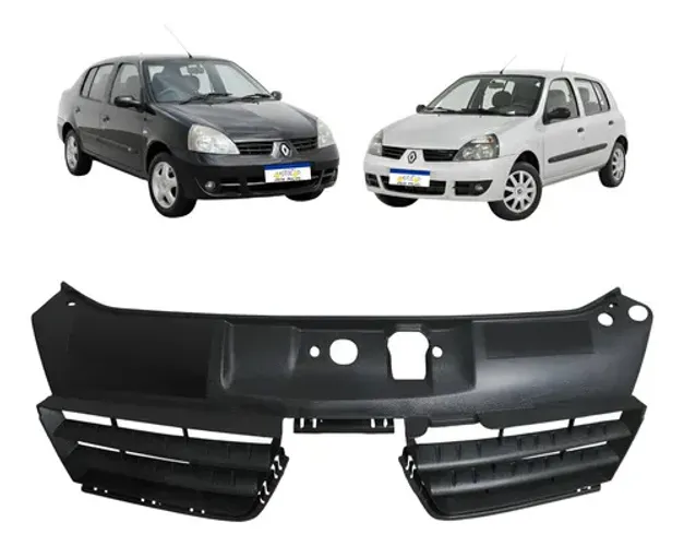 Grade Central Clio 2007 2008 2009 2010 2011 Hatch Sedan Preto Fosco