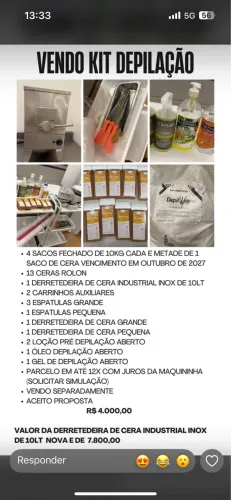 Kit depilação profissional com Derretedora de cera