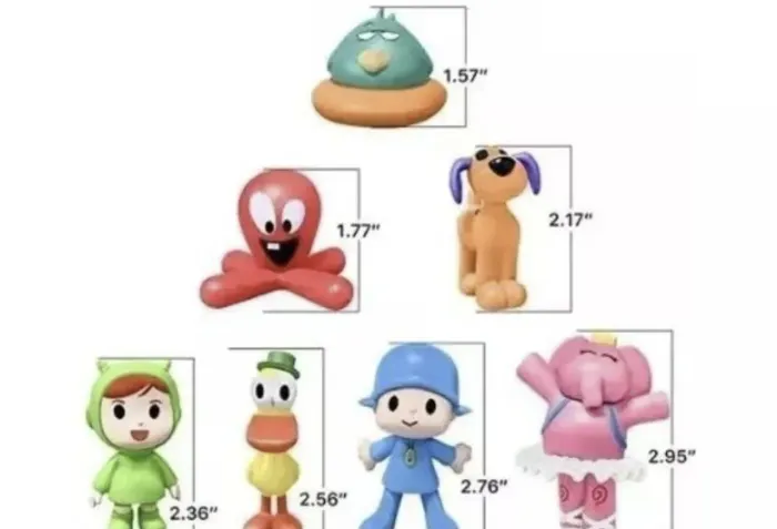 Kit colecionável pocoyo de pvc 