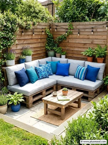 Sofá de Pallet Vibe Gray&Blue