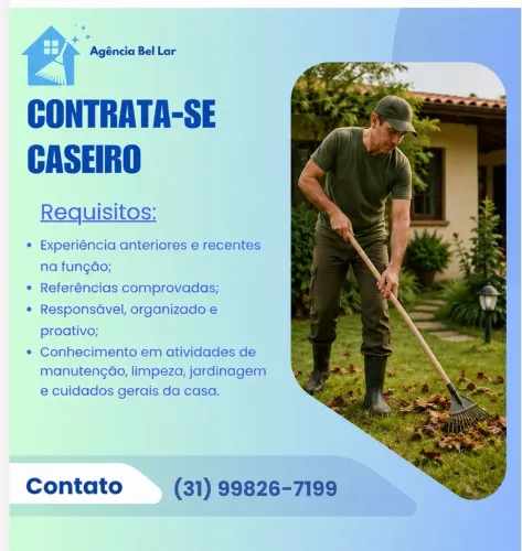 Contrata-se Caseiro em Coimbra - MG