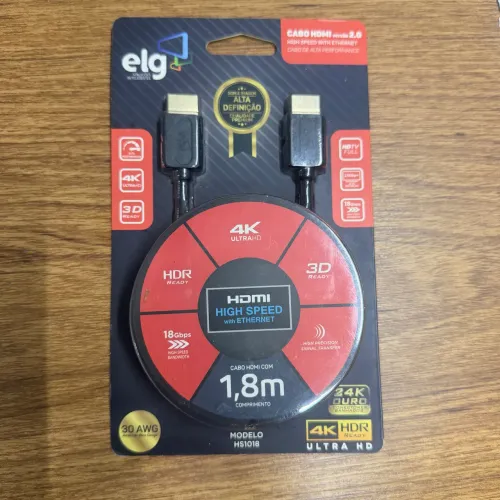 Cabo HDMI x HDMI gold com 1.80 cm lacrado na embalagem