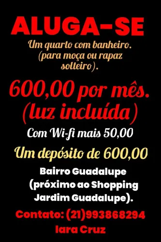1 quarto com banheiro
