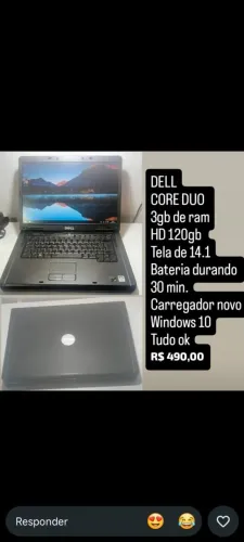 Notebook Dell Core Duo - Oportunidade Rara por R$ 490!