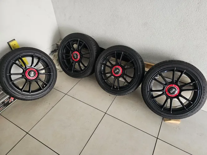 Rodas oz ultraleggera aro 18 5x100 + pneus 205/45 goodyear
