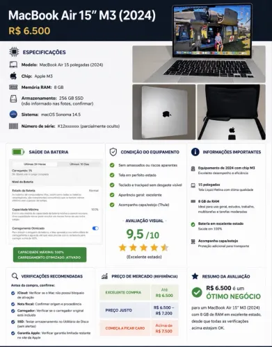 MacBook Air 15 polegadas chip M3
