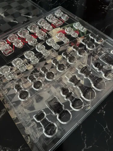 JOGO DE XADREZ ACRÍLICO RARO