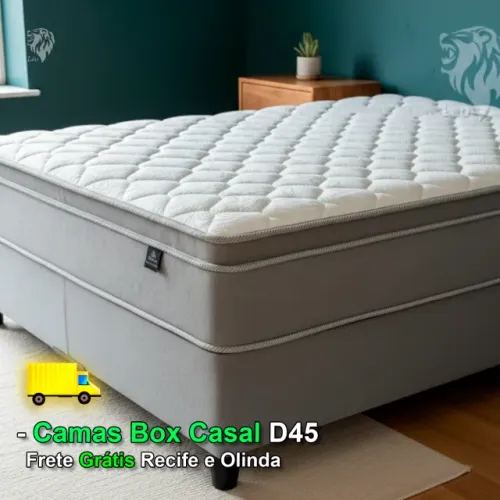 Camas Box Casal D45, Suporte para até 300KG, Paga é só na Entrega!