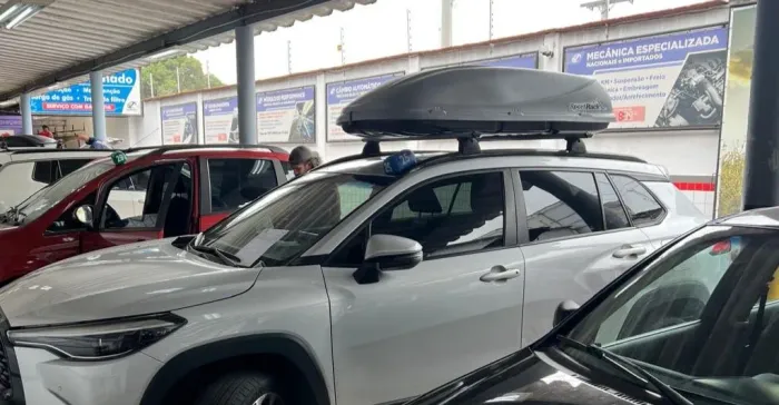 Aceito Proposta: Bagageiro Teto Maleiro Com Chave Sportrack 450l Cinza Jetbag