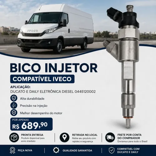 2 Bicos Injetores Compatíveis Iveco Daily e Fiat Ducato - Código 0445120002 - Novos