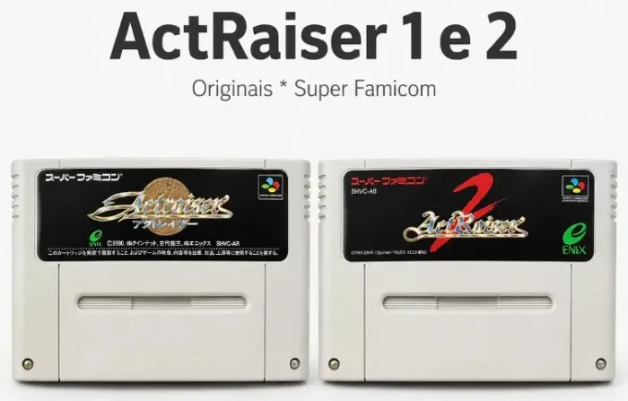 ActRaiser 1 e 2 Originais SNES SFC Super Famicom