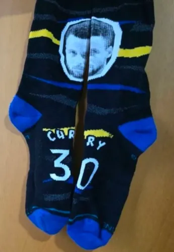 meia stance curry nba preta e azul tamanho único