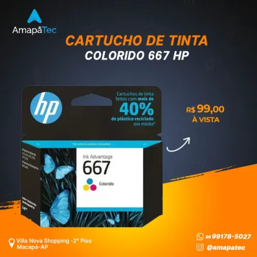 Cartucho HP 667 Colorido Original