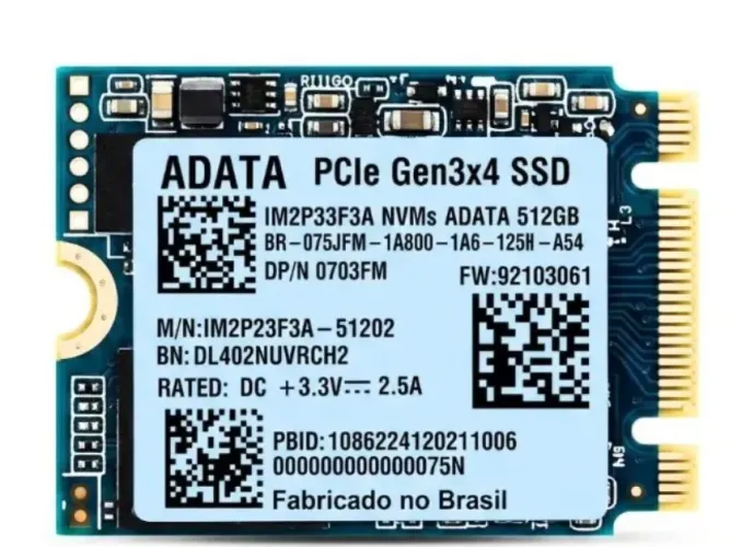 SSD Nvme Adata 512gb PCie Gen3x4 M.2 2280 saúde 87%