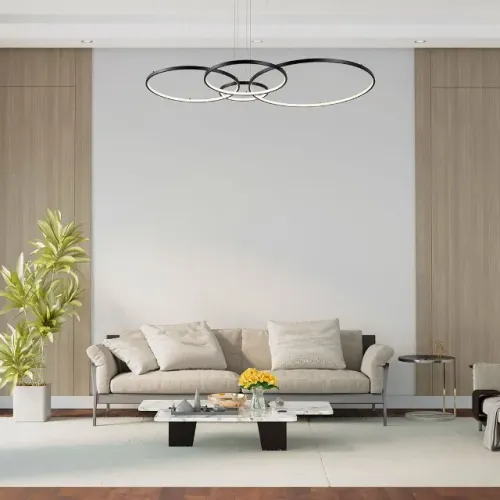 Lustre Pendente Aros Led 80cm Nordecor 3000k