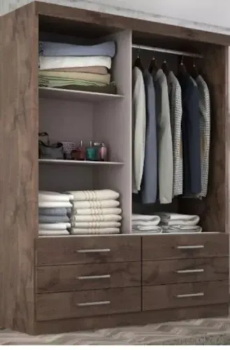 Guarda roupa de solteiro 2 portas de correr e 6 gavetas