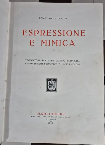 Livro de Arte Desenho Antigo Italiano Espressione e Mimica