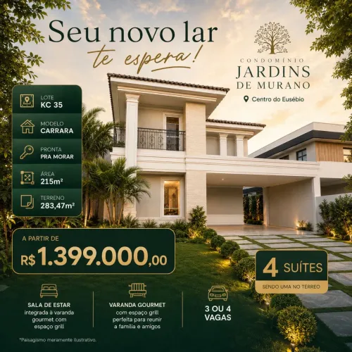 Casa Duplex em condomínio no centro do Eusébio