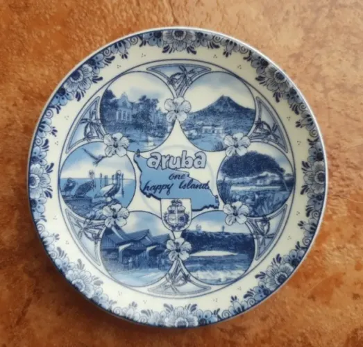 Souvenir de Aruba prato decorativo de parede 10cm diâmetro