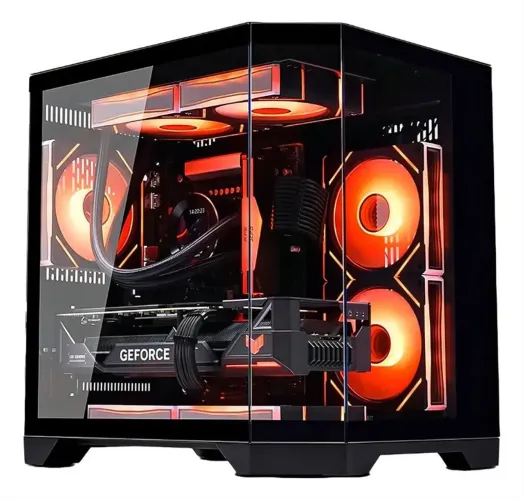 Gabinete gamer like.tec t010 aquario com 6Fan ARGB