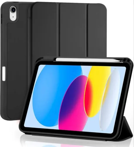 Capa para iPad Air 5/4 ou Pro 10.9/11? Suporte Caneta em TPU Preto Macio