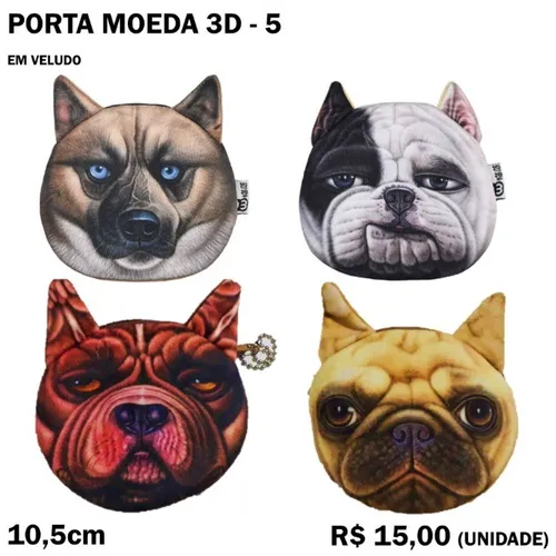 Porta Moeda 3D Gatos e Cachorros