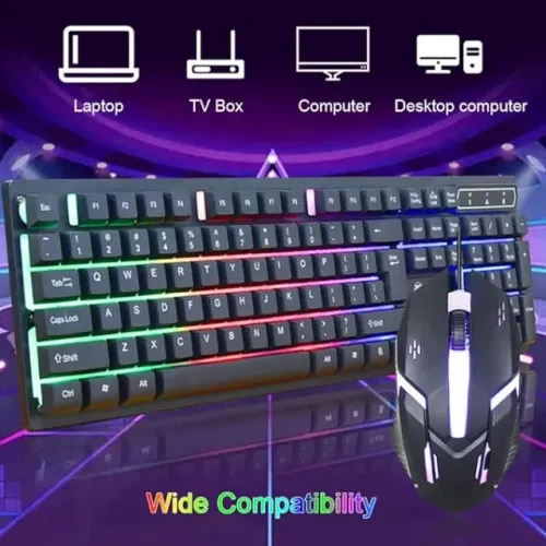 Kit Teclado Mouse Led Gamer Semi Mecanico 198i- CMK-188 Gamer