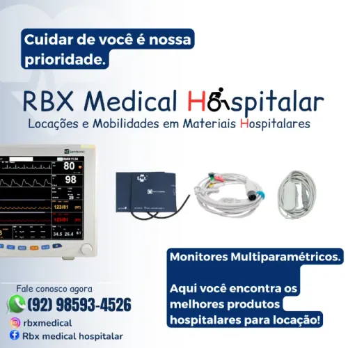 Monitores Multiparamétrico cadeira de rodas andadores e muleta para aluguel em Manaus