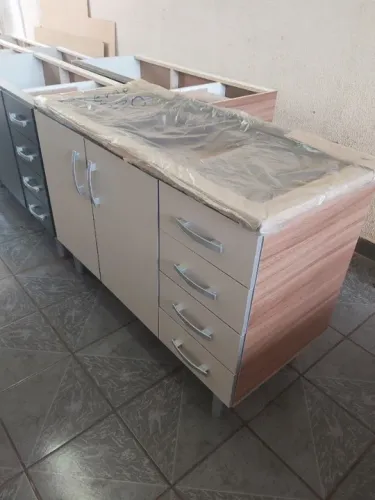 Balcão de cozinha 1,20m 2 portas e 4 gavetas COM PIA SUPER PROMOÇÃO