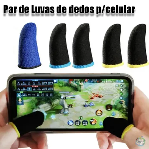 Par de luvas de dedos para celular free fire Pubg Cod blood strike