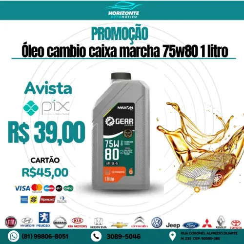 oleo cambio caixa marcha 75w80 1 litro