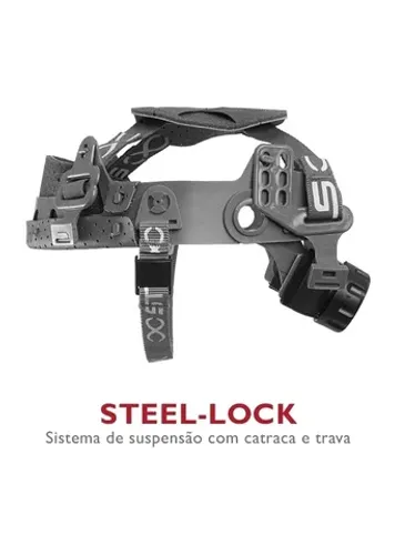 Carneira com Jugular p/ capacete Steel-Lock Steelflex