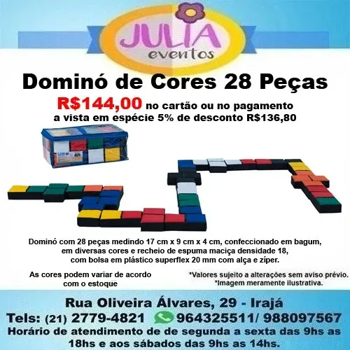 Dominó de Cores Espumado Infantil