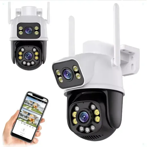 Câmera De Segurança Wi-fi Smart Camera A28b Dupla 3MP Icsee Cor Branco