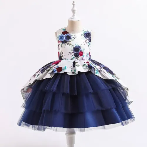 Vestido De Verão Vintage Kids Party Dress For Girl Children Costume Princesa Flor Noiva