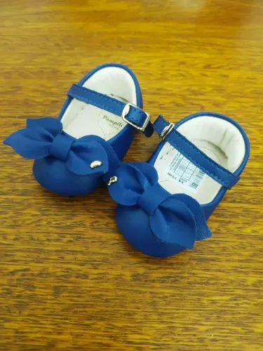 Sapato Infantil Com Laço Azul