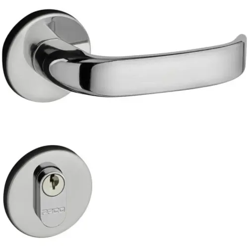 Fechadura Maçaneta Área Externa (com chave) Pado 55mm Aço Cromado