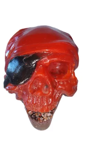 Cranio Orgonite Pirata Vermelho