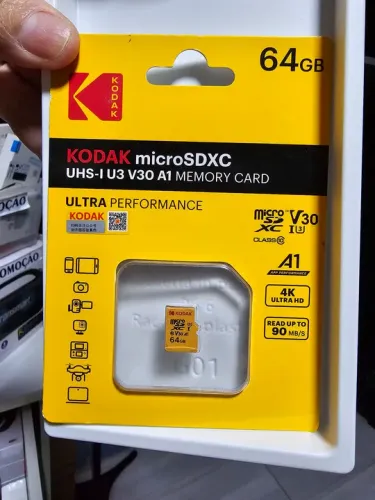 Cartão de Memória MicroSDXC Kodak 64GB UHS-I U3 V30 A1
