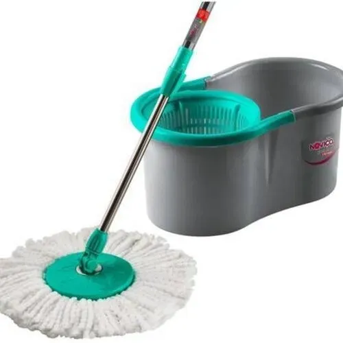 Mop Compacto Noviça com Balde 10L e Cesto - Tiffany/Cinza - Bettanin
