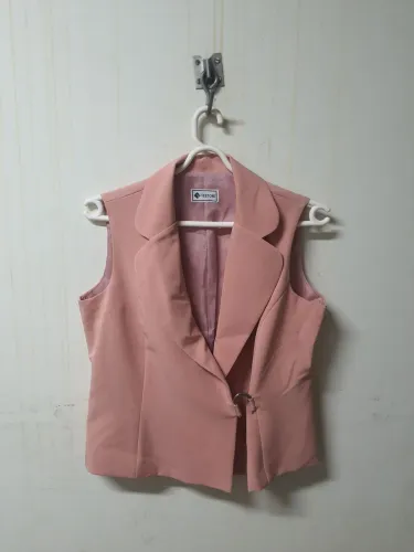 Colete alfaiataria feminino salmão 
