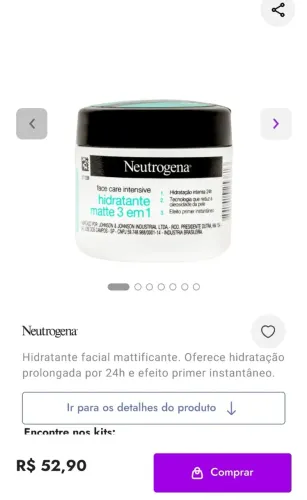 Neutrogena Hidratante Facial Matte 3 em 1