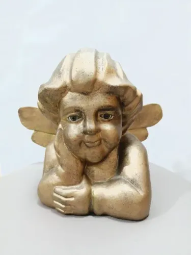 Escultura anjo esculpido em madeira