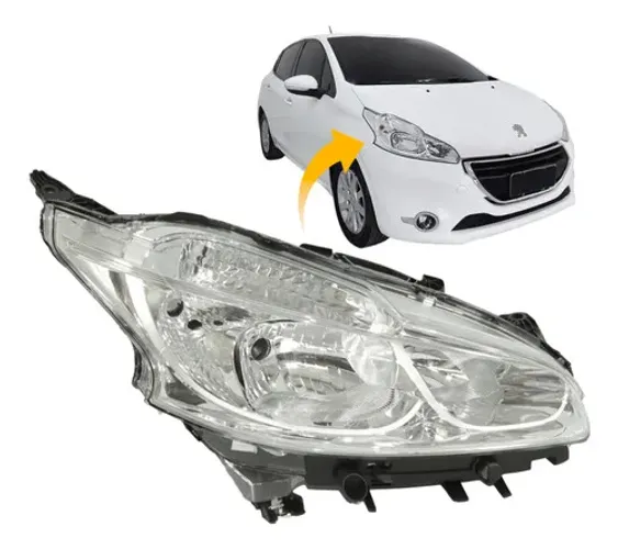 Farol Peugeot 208 2013 2014 2015 2016 2017 Cromado Novo Ld