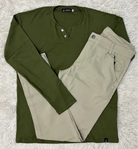 Kit Camisa Longa e Calça Sarja 